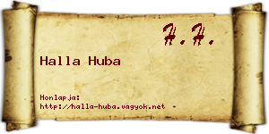 Halla Huba névjegykártya